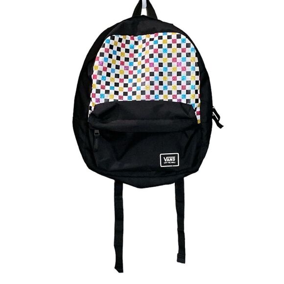 Vans Realm Classic Backpack School Laptop Bag Checkerboard Glitter Multi - Picture 1 of 12